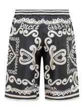Shorts Jogging in Twill di Seta Marina - Dolce & Gabbana | Lidia Shopping