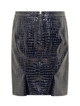 Crocodile-embossed Leather Skirt - Promo Women | Lidia Shopping