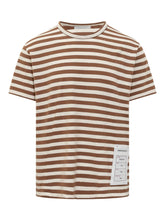 Cotton T-Shirt with Striped Pattern - Amaranto | Lidia Shopping