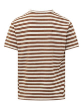 Cotton T-Shirt with Striped Pattern - Amaranto | Lidia Shopping