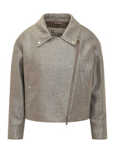 Biker Metallic Boucle Jacket - Herno | Lidia Shopping