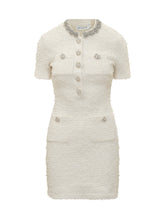 Self-Portrait Abito Corto in Bouclé Avorio - Promo Extra 10% | Lidia Shopping