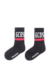 GCDS Black Socks with Logo and Red Stripe - Collezione Happy Birthday | Lidia Shopping