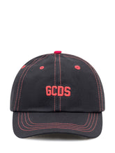 GCDS Black Cap with Red Stitching and Logo - Fall/Winter 2025 - On Sale - Uomo | Lidia Shopping