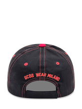 GCDS Black Cap with Red Stitching and Logo - Fall/Winter 2025 - On Sale - Uomo | Lidia Shopping