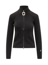 J.W. Anderson Black Ribbed Zip-up Cardigan - J W Anderson | Lidia Shopping