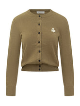 Marant Étoile Green Cardigan with Embroidered Logo - Marant Étoile | Lidia Shopping