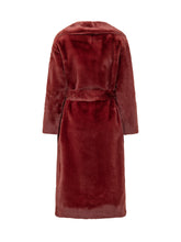 Herno Red Faux Fur Coat with Belt - Herno | Lidia Shopping