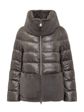 Piumino Grigio con Inserti in Pelliccia Herno - Herno | Lidia Shopping