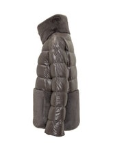 Piumino Grigio con Inserti in Pelliccia Herno - Herno | Lidia Shopping