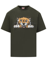Kenzo Green Tiger Print T-Shirt for Men - Fall/Winter 2025 - On Sale - Uomo | Lidia Shopping