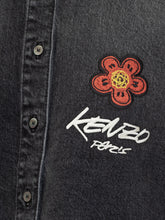 Kenzo Black Denim Shirt with Floral Embroidery - Kenzo | Lidia Shopping
