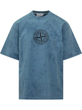 Stone Island T-Shirt Logo Azzurra - Fall/Winter 2025 - On Sale - Uomo | Lidia Shopping