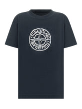 T-shirt Stone Island Kids con Logo Ricamato - Fall/Winter 2025 - On Sale - Bambino | Lidia Shopping