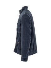 Fay Giacca in Velluto Blu con Collo Alto e Zip - Fall/Winter 2025 - On Sale - Uomo | Lidia Shopping