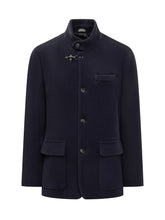 Fay Giacca Blu con Collo alla Coreana e Gancio - Fall/Winter 2025 - On Sale - Uomo | Lidia Shopping