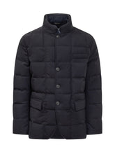 Fay Piumino Blu con Collo alla Coreana e Bottoni - Fall/Winter 2025 - On Sale - Uomo | Lidia Shopping