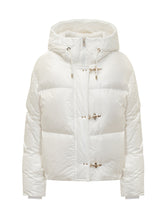 Fay White Down Jacket with Hood and Iconic Hooks - Fay | Lidia Shopping