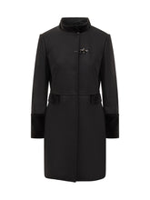 Fay Black Coat with Velvet Details - Fay | Lidia Shopping