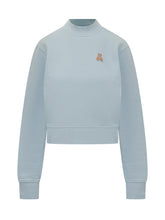 Palm Angels Light Blue Sweatshirt with Embroidered Teddy - Palm Angels | Lidia Shopping