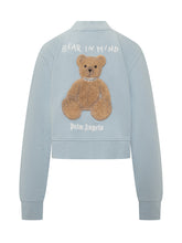 Palm Angels Light Blue Sweatshirt with Embroidered Teddy - Palm Angels | Lidia Shopping