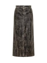 Palm Angels Vintage-Effect Faux Leather Midi Skirt - Palm Angels | Lidia Shopping