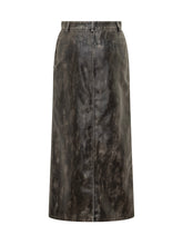 Palm Angels Vintage-Effect Faux Leather Midi Skirt - Palm Angels | Lidia Shopping
