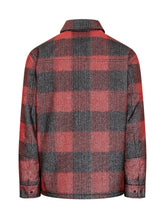 Woolrich Red and Grey Checked Wool Jacket - Fall/Winter 2025 - On Sale - Uomo | Lidia Shopping