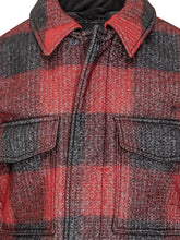 Woolrich Red and Grey Checked Wool Jacket - Fall/Winter 2025 - On Sale - Uomo | Lidia Shopping