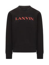 Lanvin Felpa Nera con Logo Rosso Uomo - Fall/Winter 2025 - On Sale - Uomo | Lidia Shopping