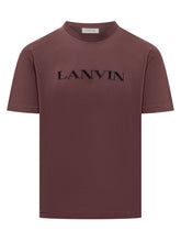 Lanvin T-shirt Bordeaux Logo Ricamato Uomo - Fall/Winter 2025 - On Sale - Uomo | Lidia Shopping