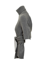 Short-Sleeve Grey Sweater with Belt by Lanvin - Lanvin | Lidia Shopping