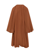 Brown Pleated Voile Dress with Buttons by Lanvin - Lanvin | Lidia Shopping