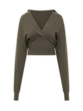 Stella McCartney Green Cropped V-Neck Sweater - Promo Extra 10% | Lidia Shopping