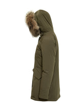 Parka Woolrich verde con cappuccio in pelliccia - Promo Extra 10% | Lidia Shopping