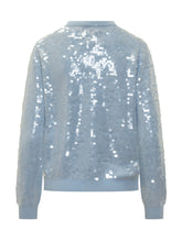 Maglia Celeste con Paillettes SEMICOUTURE - Promo Extra 10% | Lidia Shopping