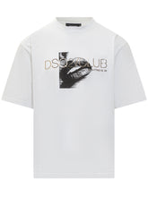 Dsquared2 White T-Shirt with DSQ2 Club Print - Dsquared2 | Lidia Shopping