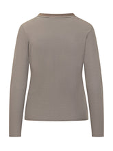 Maglia Taupe con Collo a Contrasto PURO TATTO - Promo Extra 10% | Lidia Shopping