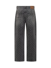 Jeans Marine Serre in Denim Grigio con Motivo Lunare - Fall/Winter 2025 - On Sale - Uomo | Lidia Shopping