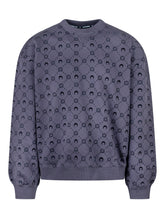 Marine Serre Felpa Blu con Motivo Logo All Over - Fall/Winter 2025 - On Sale - Uomo | Lidia Shopping