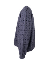 Marine Serre Felpa Blu con Motivo Logo All Over - Fall/Winter 2025 - On Sale - Uomo | Lidia Shopping