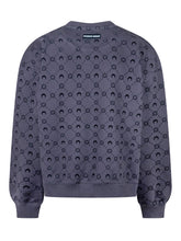 Marine Serre Felpa Blu con Motivo Logo All Over - Fall/Winter 2025 - On Sale - Uomo | Lidia Shopping