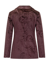 Circolo Bordeaux Jacquard Paisley Single-Breasted Blazer - Circolo | Lidia Shopping