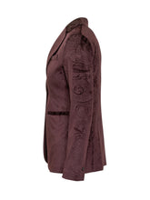 Circolo Bordeaux Jacquard Paisley Single-Breasted Blazer - Circolo | Lidia Shopping