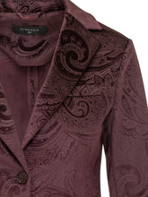 Circolo Bordeaux Jacquard Paisley Single-Breasted Blazer - Circolo | Lidia Shopping