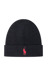 Polo Ralph Lauren Black Wool Beanie with Logo - Fall/Winter 2025 - On Sale - Uomo | Lidia Shopping