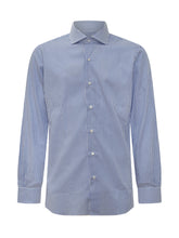 Barba Blue Striped Cotton Shirt - Barba | Lidia Shopping
