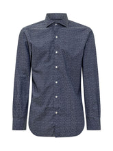 Barba Long Sleeve Shirt with Blue Micro Pattern - Barba | Lidia Shopping