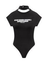 Dsquared2 Black Bodysuit with Print and Neck Tie - Dsquared2 | Lidia Shopping