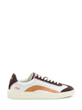 Dsquared2 1964 White and Brown Leather and Suede Sneakers - Dsquared2 | Lidia Shopping